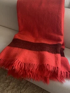 Wolldecke Vintage Decke 100% Schurwolle Schwer Handgewebt Gewalkt  180X220cm - Bild 1 von 2