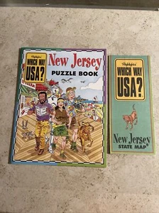 highlights which Way USA NJ puzzle book and state map - Picture 1 of 5