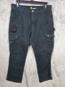 Vtg Carhartt Pants Men's 32x32 Black Cargo Relaxed Fit Workwear Grunge - Picture 1 of 14