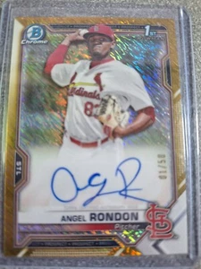 Bowman Chrome 2021 - Prospect Autographs Angel Rondon #CPA-ARO (AU, RC)/50 - Imagen 1 de 2