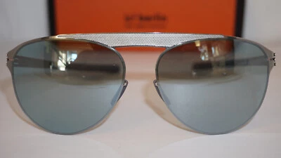 IC Berlin New Sunglasses Meike B Chrome Grey Teal Mirrored 56 17 145 - Image 1 of 4