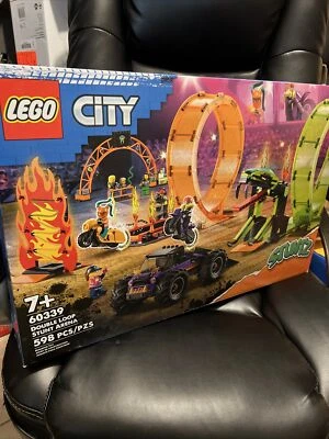 LEGO CITY Double Loop Stunt Arena 60339 Motorcycle Stuntz Retired Brand New - Image 1 of 3