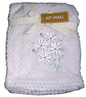 NEW Kit + Pearl Embroidered Baby Blanket Flower Flowers Floral Girls