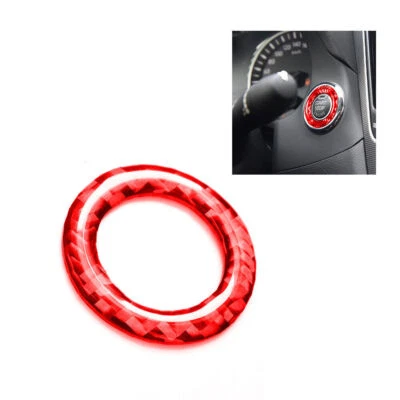 Borde de anillo de botón de arranque de motor de fibra de carbono rojo para Infiniti Q50 Q60 2014-19 Foto 1 de 4
