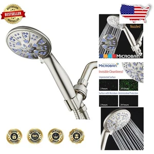 Luxury 6-Setting Anti-Clog Hand Shower with Microban Protection - Satin Nickel - Picture 1 of 11