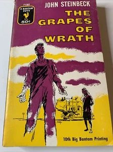 THE GRAPES OF WRATH by John Steinbeck vintage 1955 Bantam paperback POWERFUL - Picture 1 of 8