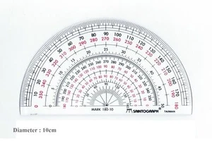 Saintograph Half Semi Circle Protractor 10cm 180-10 - Picture 1 of 1