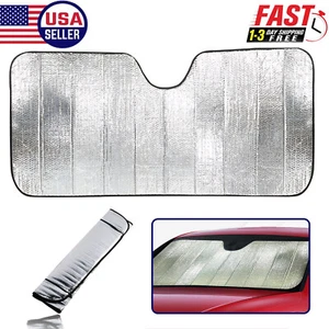 Auto Car Windshield Sun Shade Foldable Sun Visor Cover UV Block Keep Cool 55x27" - Foto 1 di 6