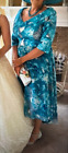 Veromia Mother of the Bride Size 16 Bardot Neckline Teal Dress - VO8129