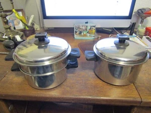 3 Rena Ware 3, 2qt Stainless Steel SaucePan W/ Lid & 7.5" Skillet USA - Picture 1 of 6