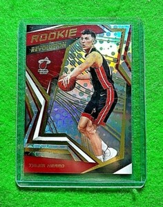 TYLER HERRO PRIZM ROOKIE CARD JERSEY #14 HEAT RC REFRACTOR 2019-20 REVOLUTION RC