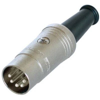 Rean 5 Pin Din Midi Connector Plug NYS322 Nickel Body Silver Contacts Male