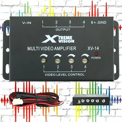 XTREMEVISION Xtreme 75-Ohms 4-Channel Car Video Signal Amplifier for Multi-Monitor System