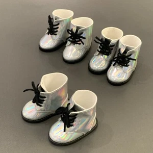 3pcs 18'' American Girl Luciana Vega Meet Outfit Holographic Lace-up Boots Shoes - Picture 1 of 6
