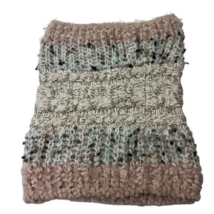 Cejon Knit Snood Cowl Scarf One Size Chunky Knit Gray Pink Blue Neck Warmer - Picture 1 of 9