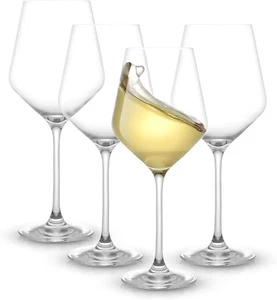 Joyjolt Layla White Wine Glasses Set of 4 Wine Glasses 13.5 Oz NEW - Picture 1 of 2