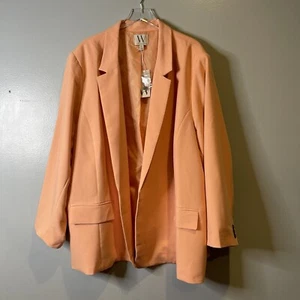 Worthington Women Plus Size 5X Open Front Blazer Jacket Notch Collar Career - Picture 1 of 15