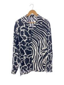 Versace Giraffe Printed Long Sleeve Silk Black Animal A83879 Shirt Size 40 Used