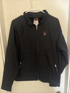 Youth Size 2XL Black Spyder Track Jacket Full Zip - Picture 1 of 4