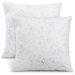 Inserciones de almohada para exteriores de 18 x 18 pulgadas (paquete de 2, blancas), resistente al agua... - Imagen 1 de 8