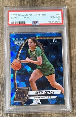 Sonia Citron PSA 10💎2024 Bowman U Sapphire RC📈MYSTICS ROOKIE📈3rd WNBA Pick🎉 - Изображение 1 из 4