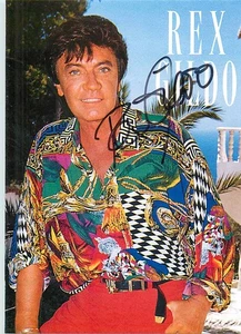 Tarjeta de autógrafo Rex Gildo - estrella alemana de los años 60 y 70 - Imagen 1 de 2