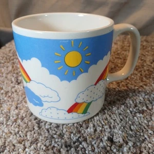 Rainbow Clouds And Sun Coffee Mug Vintage Unbranded - Picture 1 of 7