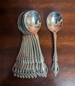 Oneida Brahms Set di 12 Cucchiai da Zuppa Rotondi Comunità Posate Inox - Foto 1 di 2