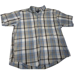 roundtree and yorke Wrinkle Free Short Sleeve Plaid Shirt 2X Big - Picture 1 of 6