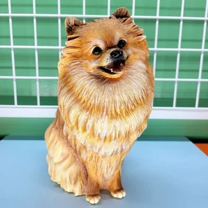 Rare Danbury Mint Pomeranian Dog Statue Large Resin Figure Light Brown 8.5" Tall - Picture 1 of 9