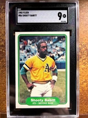 1982 Fleer Baseball Shooty Babitt #86 [Rookie], SGC 9 - Image 1 of 2