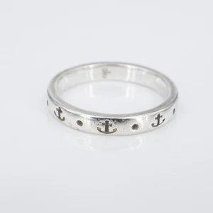 James Avery Anchor of Hope Band Stack Ring Sterling Silver Size 7.5 RS3831 - Picture 1 of 4