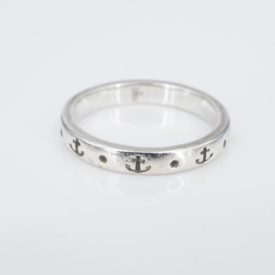 James Avery Anchor of Hope Band Stack Ring Sterling Silver Size 7.5 RS3831 - Image 1 of 4