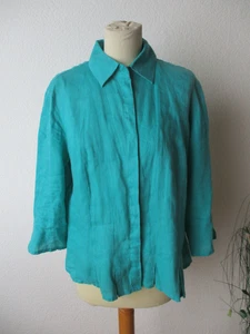 Gerry Weber Damen Bluse Gr. 40-42 grün 3/4 Arm Leinen NEU - Bild 1 von 10