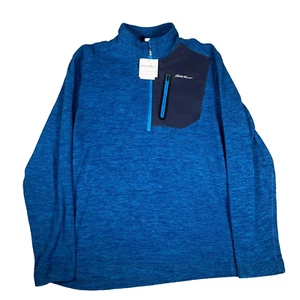 NWT Eddie Bauer Sport Active Fit 1/4 Zip Mens Large Royal Blue - Picture 1 of 9