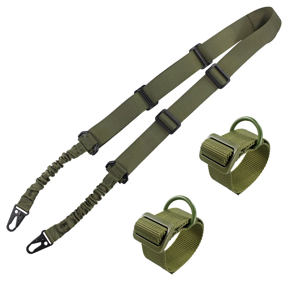 Tactical Adjustable 2 Point Rifle Sling Gun Strap with 2 ButtStock Sling Adapter - Image 1 of 4