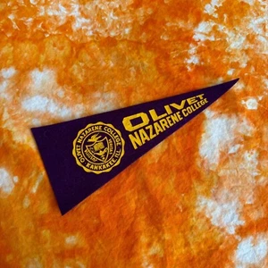 Vintage 1950s Olivet Nazarene College Seal Kankanee Illinois 4x9" Felt Pennant - Imagen 1 de 2