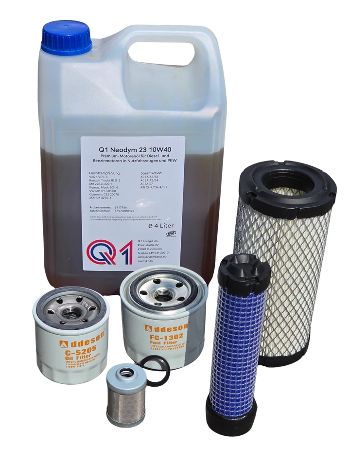 Wartungskit Filter Set mit Motoröl für Kubota KX16-4 KX18-4 KX19-4 - Bild 1 von 1