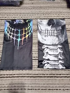 Skull Neck Face Mask Outdoor Bandanas Multi-function Face Cover for Riding 2each - Picture 1 of 6