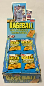 1987 Fleer Baseballkarten, 1 ungeöffnete versiegelte Wachspackung aus Wachsbox, 17 Karten - Bild 1 von 4
