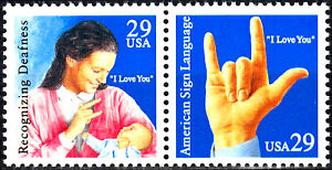 USA postfrisch MNH Zeichensprache Körpersprache Gebärdensprache Ich liebe dich 