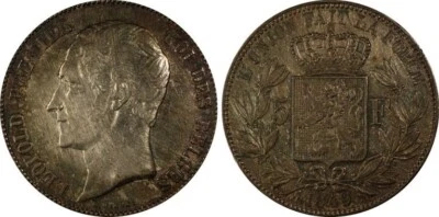 1849 BELGIUM - PCGS XF Details Gold Shield Silver 5 FRANCS King LEOPOLD  KM 17 - Image 1 of 3