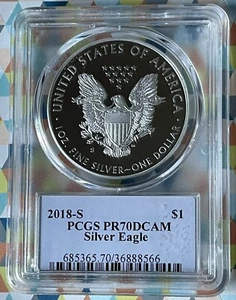 2018 S $1 American Proof Silver Eagle PCGS PR70DCAM FS Thomas Cleveland Native - Picture 1 of 2