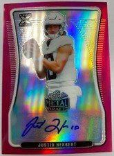 Justin Herbert 2020 Leaf Metal Draft No.BA-JH2 #14/20 Pink Autograph Rookie Card