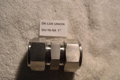 NEW 1" OD Tube Union Fitting 316ss Dk-Lok DU-16-S FREE SHIPPING - Image 1 of 2