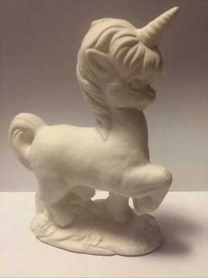 Ceramic Bisque~~ Ready to Paint~~ Unicorn 6” Tall 5” Long - Image 1 of 3