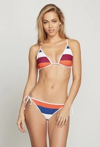 VOLCOM Women's Stripe Search Bikini BOTTOM Small Swim Surf Beach New - Picture 1 of 4