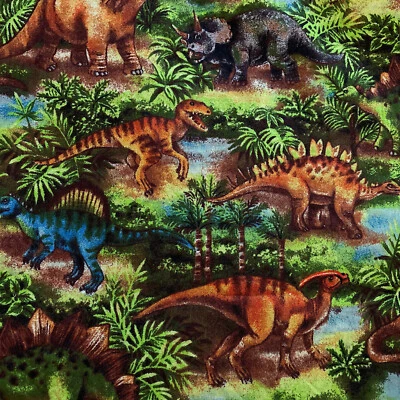 Telas JoAnn de dinosaurios árboles tropicales 1,8 yardas Foto 1 de 3