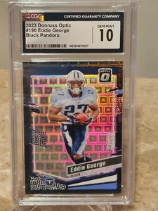 2023 Panini Optic Black Pandora Eddie George titans #11/25 #190 CGC Gem Mint 10 - Picture 1 of 2