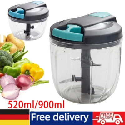 Küchen Multi Zerkleinerer mit 5 Klingen Gemüseschneider manuell Zwiebelschneider - Bild 1 von 4